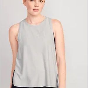 NWT OLD NAVY Sleeveless Cloud 94 Soft Slub-Knit T-Shirt Color: Heather Grey L
